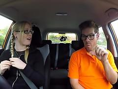 Fake Driving School Boss fucks sexy hot blonde employee Tanya Virago