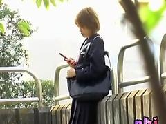 Great public sharking attack with some really adventurous little oriental bimbo